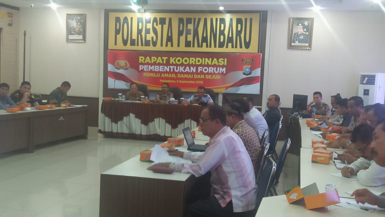 Polresta Pekanbaru Laksanakan Rakor Pembentukan Forum Pemilu 2019